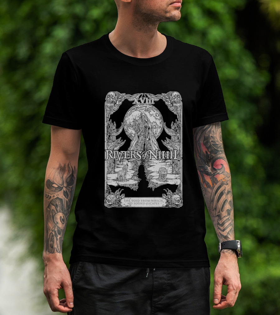 Rivers Of Nihil XVII The Void From Which No Sound Escapes Moon Skeleton Wolves T-Shirt