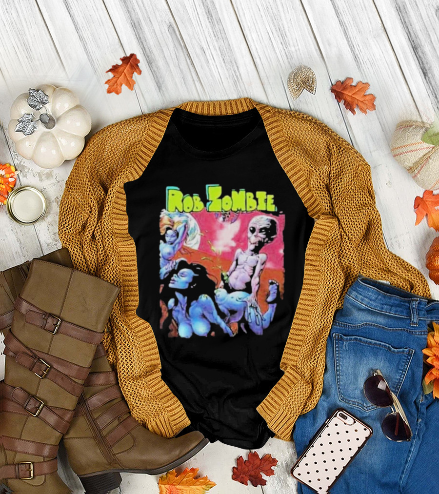 Rob Zombie Colorful Extraterrestrial Humor Scene T-Shirt