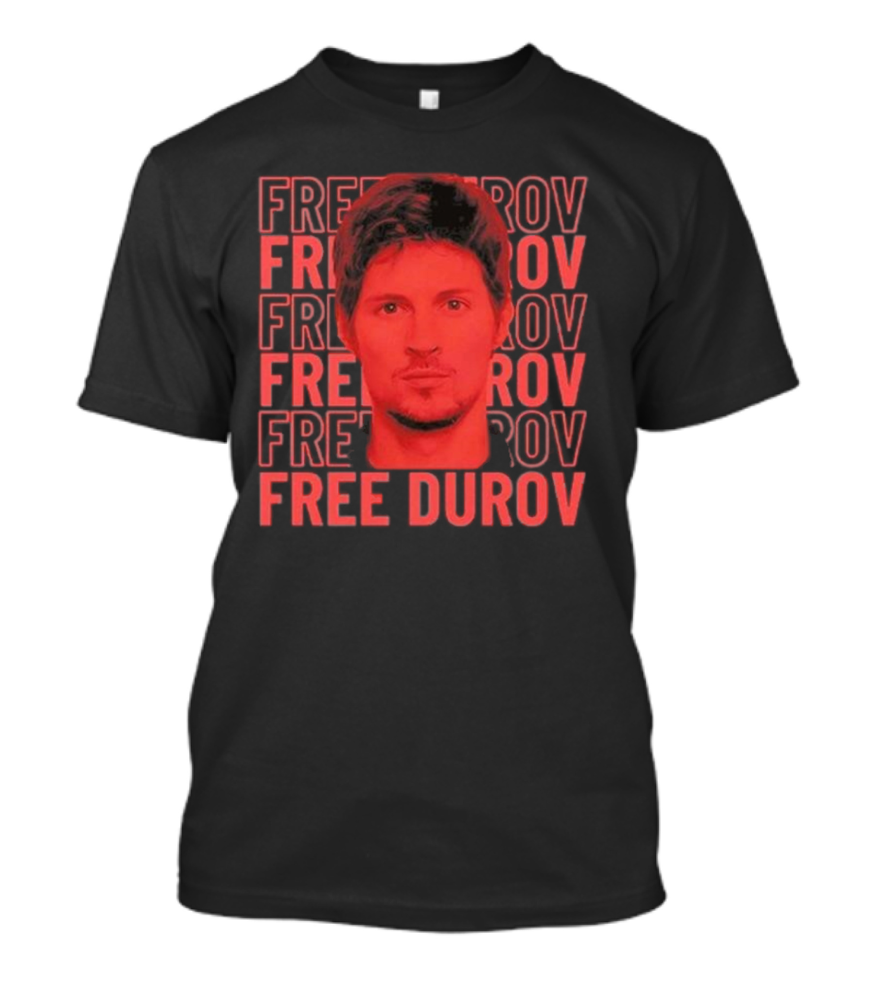 Pavel Durov Free Durov Repeated Text Portrait T-Shirt