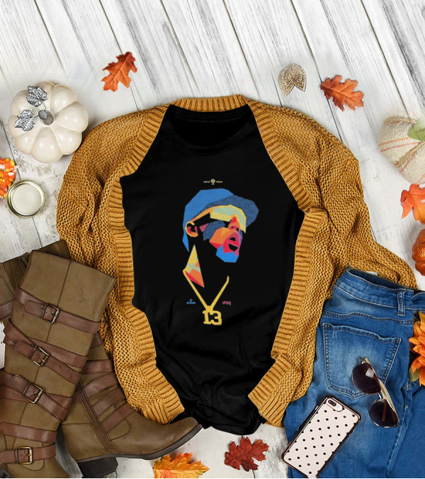 Ronald Acuna Jr 13 Abstract Geometric Style With Gold Chain And Colorful Hat T-Shirt