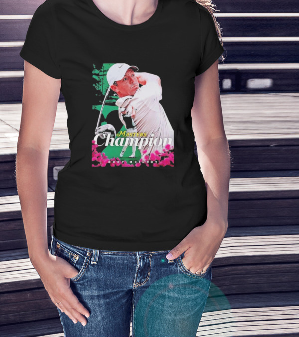 Masters Champion Rory McIlroy Golf Swing Portrait T-Shirt