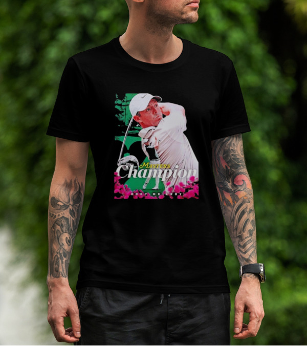 Masters Champion Rory McIlroy Golf Swing Portrait T-Shirt