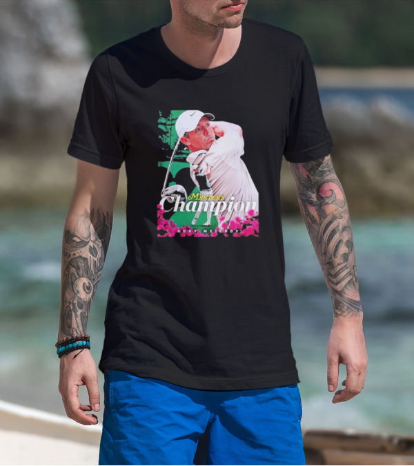Masters Champion Rory McIlroy Golf Swing Portrait T-Shirt