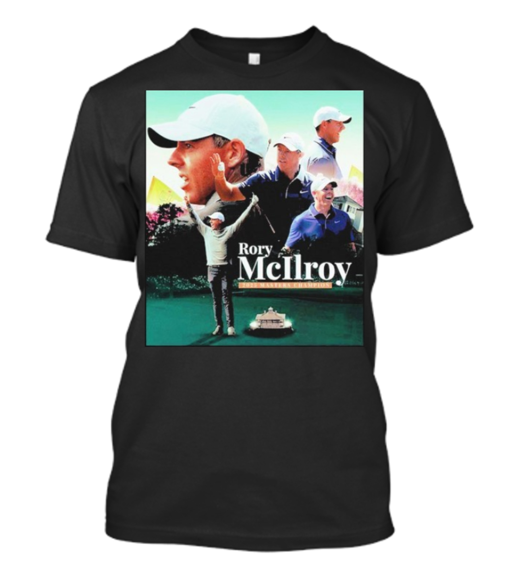Rory McIlroy 2025 Masters Champion Celebration Golf Montage T-Shirt