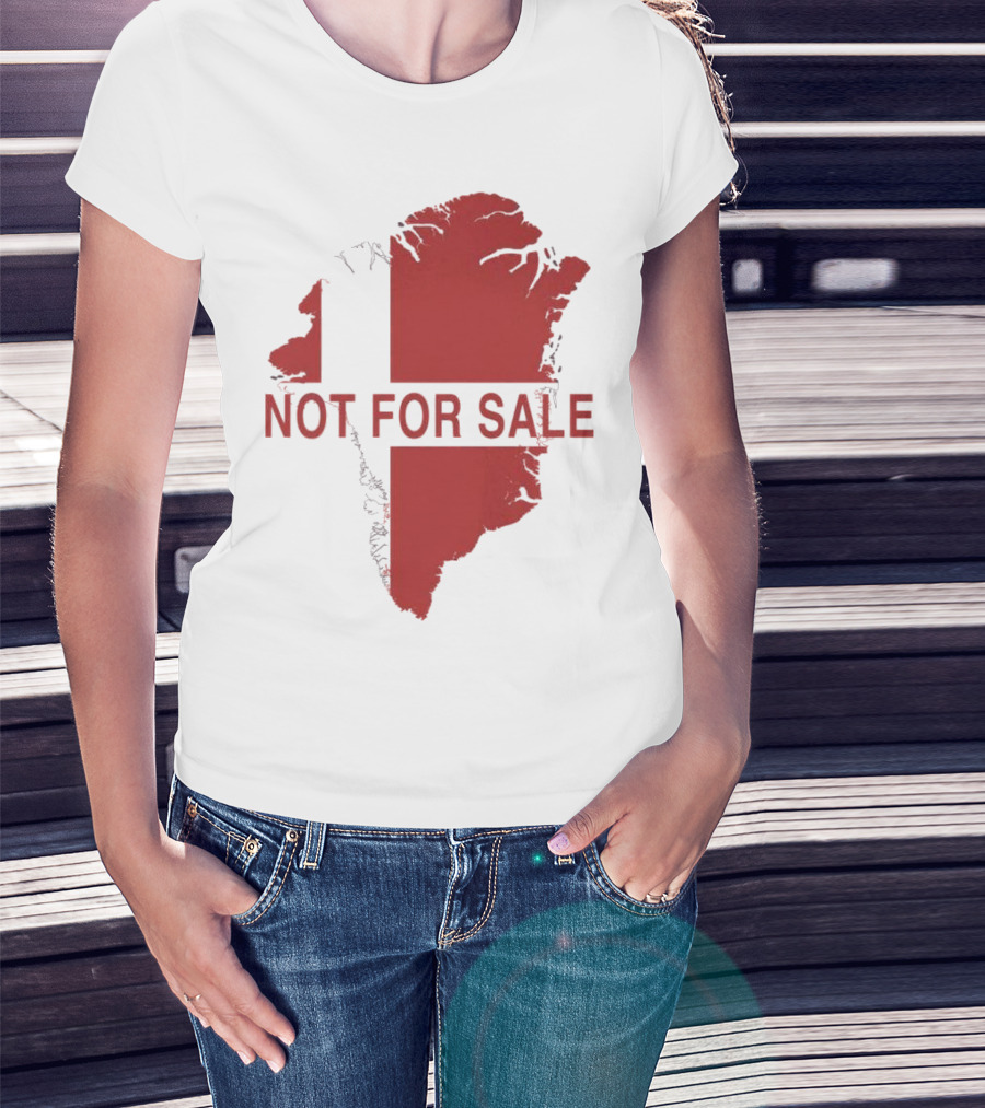 Greenland Not For Sale 2025 Red Map Protest T-Shirt
