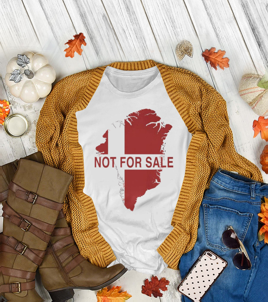 Greenland Not For Sale 2025 Red Map Protest T-Shirt