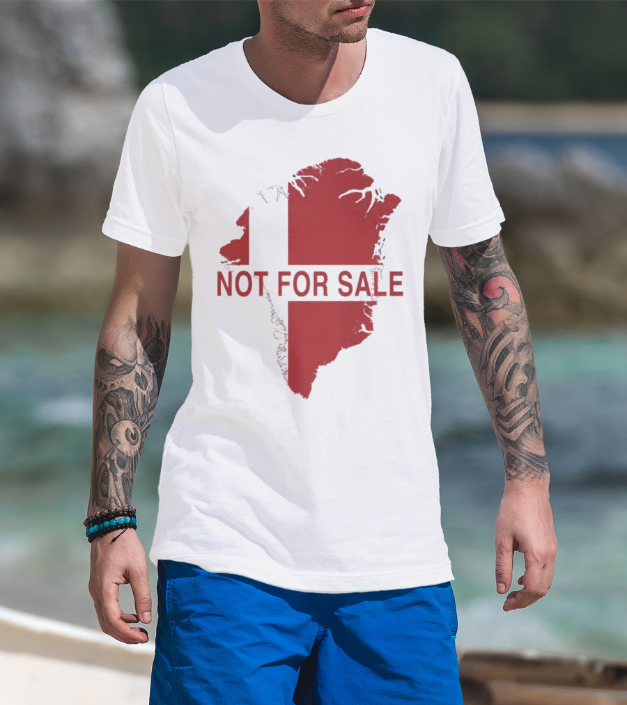 Greenland Not For Sale 2025 Red Map Protest T-Shirt