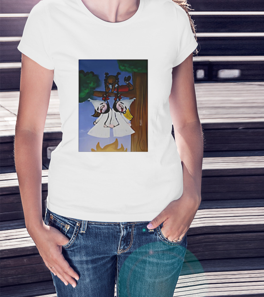 "Hang Your Robes Classic Cartoon Tree Scene With Robes" T-Shirt