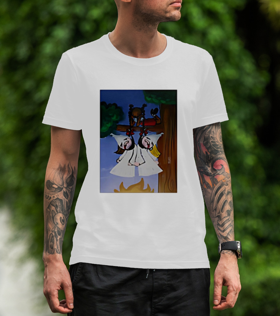 "Hang Your Robes Classic Cartoon Tree Scene With Robes" T-Shirt