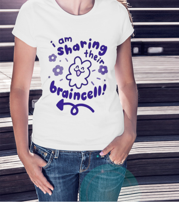 I Am Sharing Their Braincell Cute Flower Character Playful Arrow T-Shirt