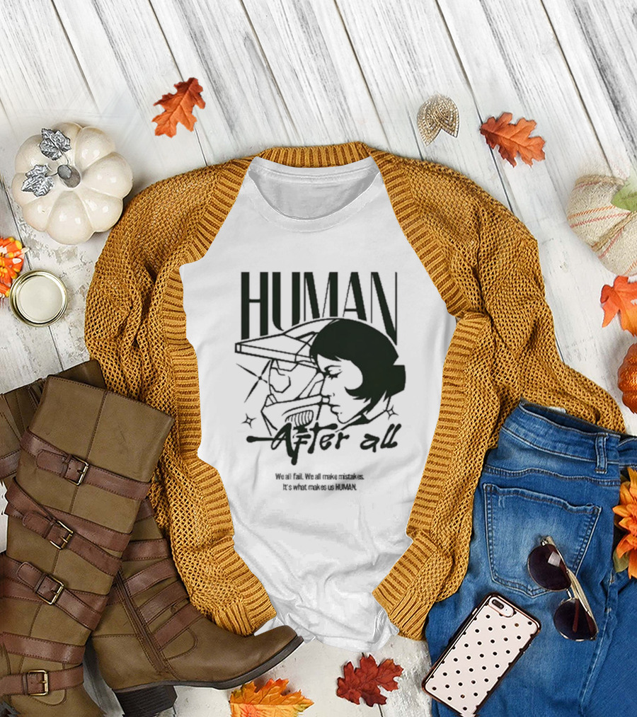 Human After All Skeleton Outline Illustration T-Shirt