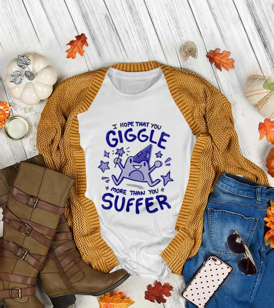 I Hope That You Giggle More Than You Suffer Comical Wizard Starry Whimsy T-Shirt
