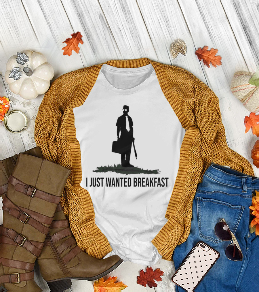 I Just Wanted Breakfast Man with Baseball Bat and Briefcase T-Shirt