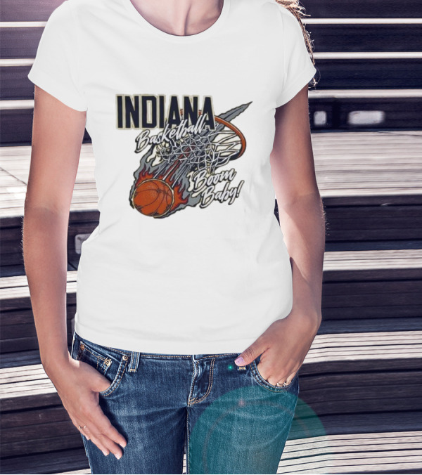 Indiana Pacers Basketball Boom Baby Fireball Slam Dunk T-Shirt