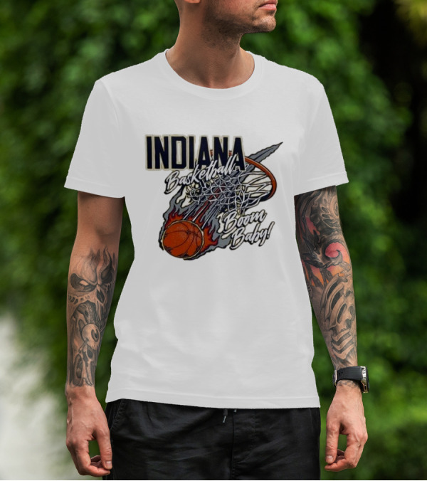Indiana Pacers Basketball Boom Baby Fireball Slam Dunk T-Shirt