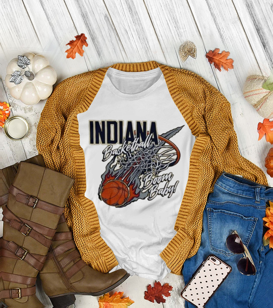 Indiana Pacers Basketball Boom Baby Fireball Slam Dunk T-Shirt