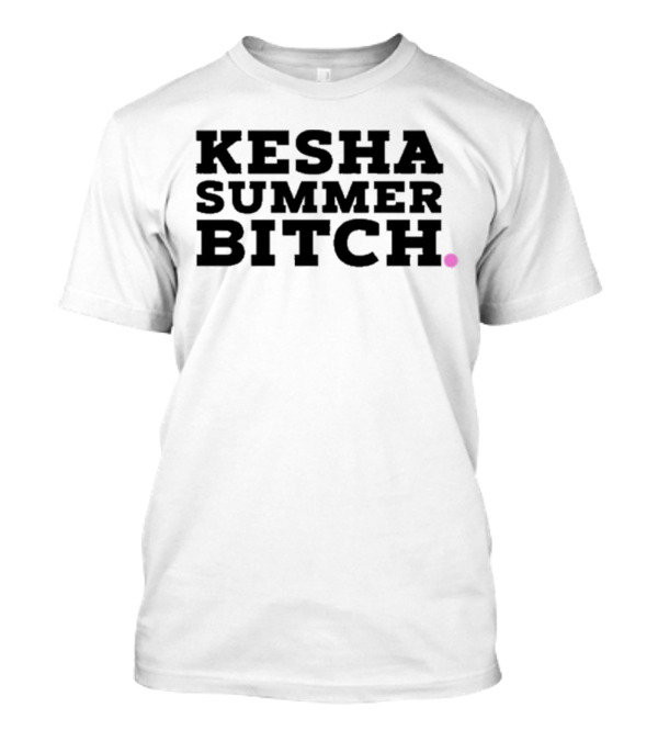 Kesha Records Rainbow Summer Bitch Rainbow Leopard Print Lips T-Shirt