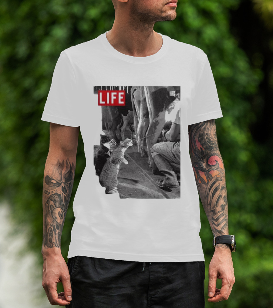 Life Magazine Cats Enjoying Fresh Milk T-Shirt