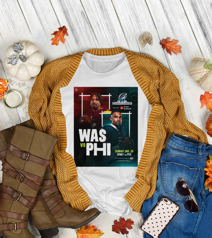 Jayden Daniels Washington Commanders vs Jalen Hurts Philadelphia Eagles NFC Championship Sunday Jan 26 3PM ET on Fox T-Shirt