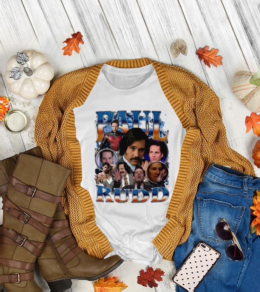 Paul Rudd 90’s Bootleg Ant-Man Anchor Improv Comedy Collage T-Shirt