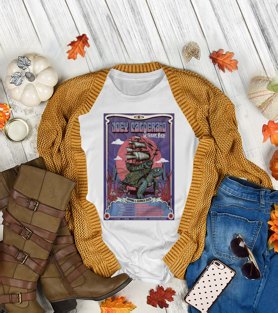 Joey Calderaio And The Future Buds Spring & Summer 2025 Tour Turtle Ship Fantasy Artwork T-Shirt