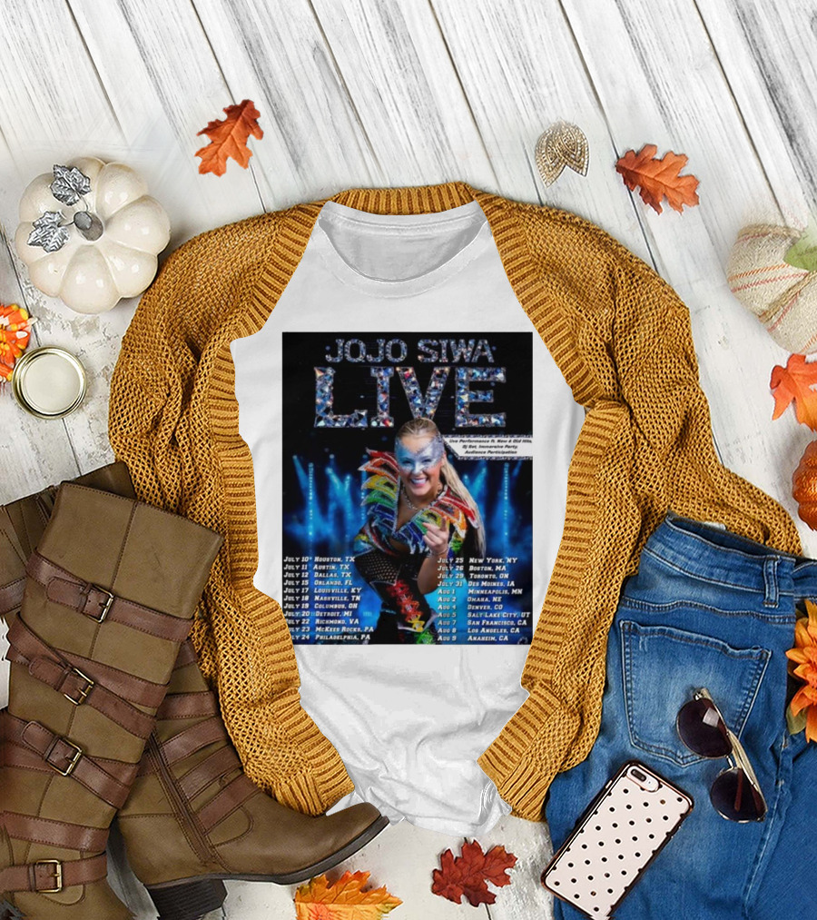 JoJo Siwa Live Tour 2025 Dates and Cities List Featuring Sparkling Costume and Interactive Experience T-Shirt