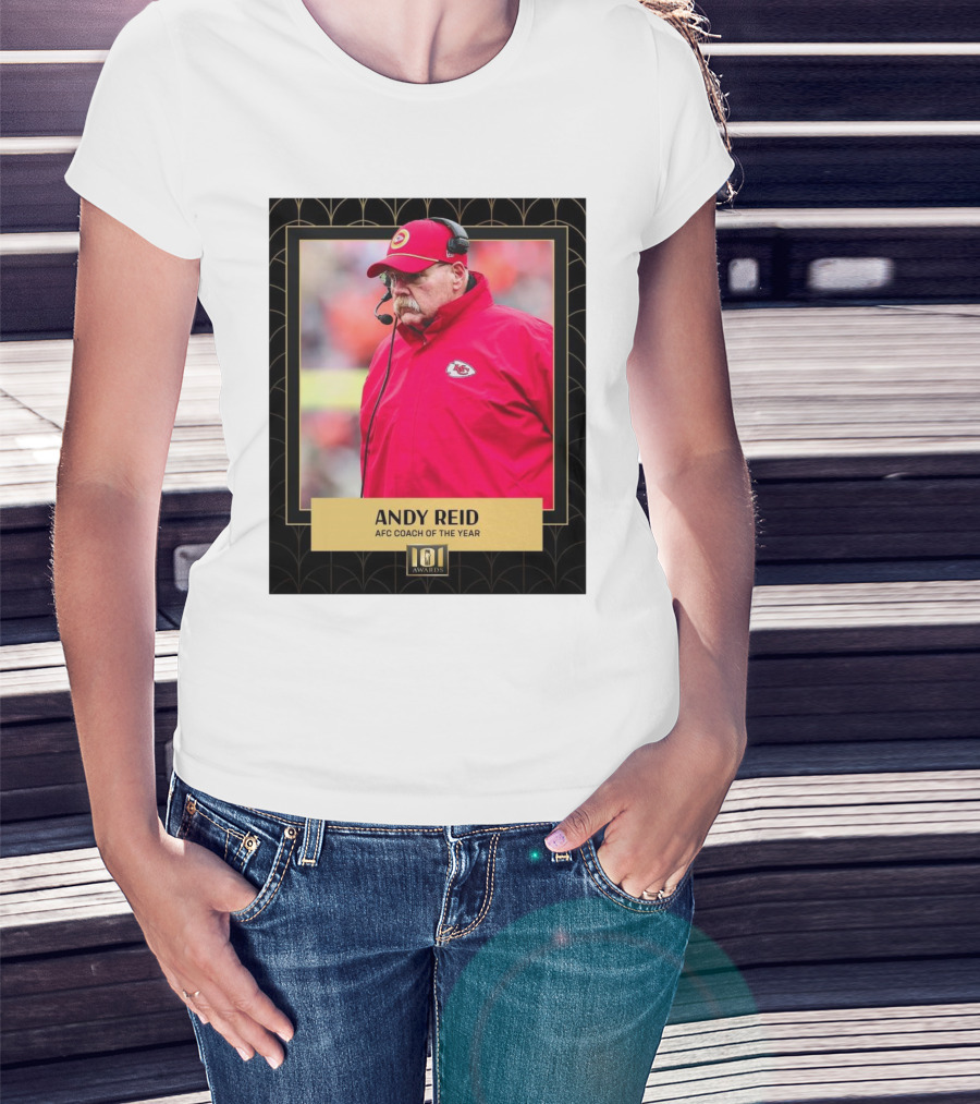 Kansas City Chiefs Andy Reid AFC Coach Of The Year 101 Awards T-Shirt
