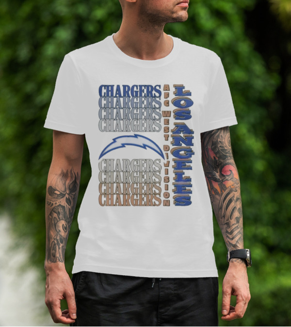 Los Angeles Chargers AFC West Division Chargers Bolt T-Shirt