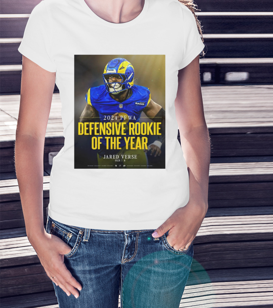 Los Angeles Rams Jared Verse 2024 PFWA Defensive Rookie Of The Year T-Shirt