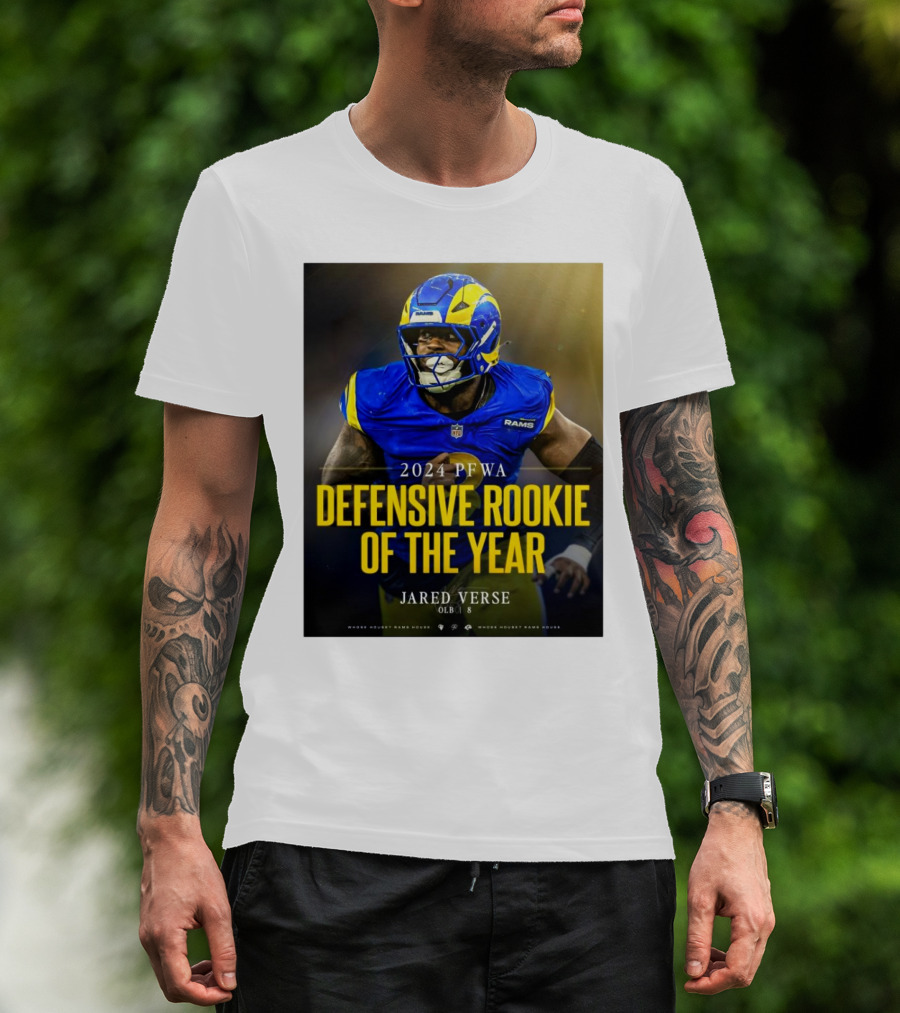 Los Angeles Rams Jared Verse 2024 PFWA Defensive Rookie Of The Year T-Shirt