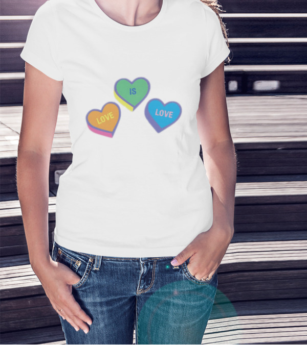 Love Is Love Colorful Hearts T-Shirt