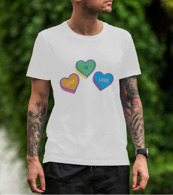 Love Is Love Colorful Hearts T-Shirt
