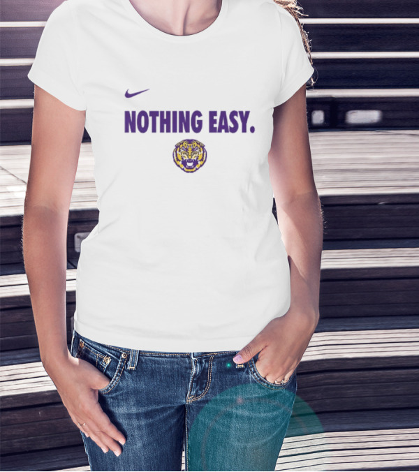 Nike LSU Tigers Nothing Easy Tiger Head T-Shirt