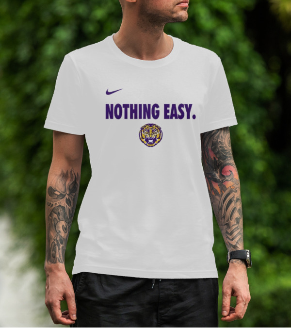 Nike LSU Tigers Nothing Easy Tiger Head T-Shirt