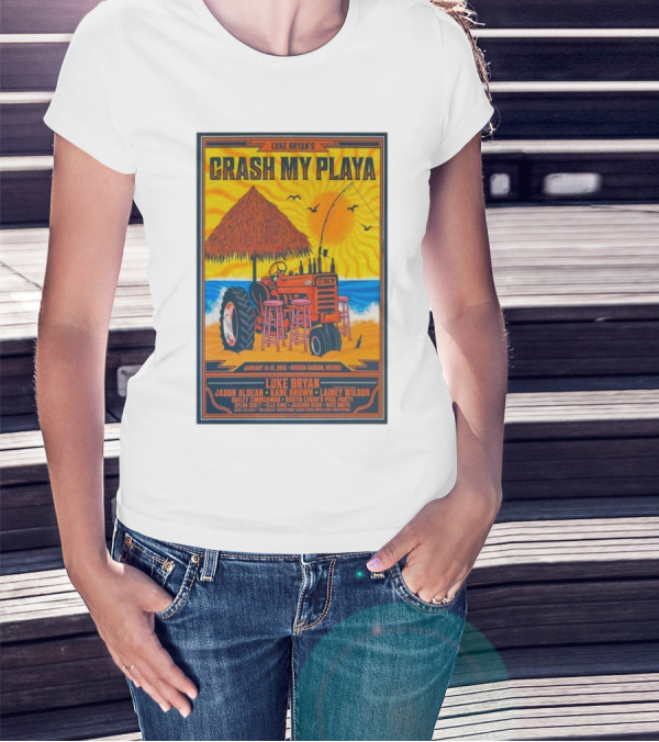 Luke Bryan's Crash My Playa January 15-18 2025 Riviera Cancun CMP Jason Aldean Kane T-Shirt