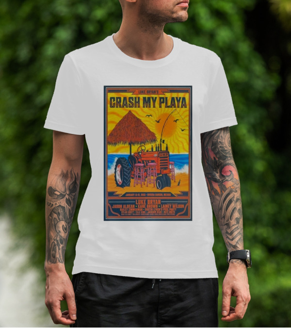 Luke Bryan's Crash My Playa January 15-18 2025 Riviera Cancun CMP Jason Aldean Kane T-Shirt