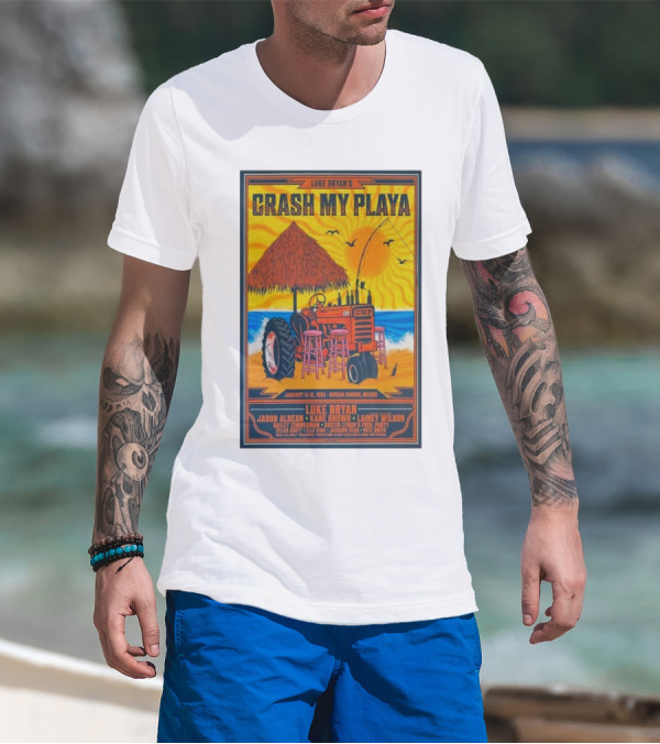 Luke Bryan's Crash My Playa January 15-18 2025 Riviera Cancun CMP Jason Aldean Kane T-Shirt