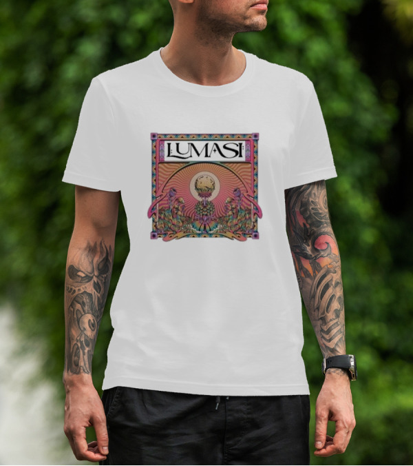 Lumasi Psychedelic Sun And Moon With Floral Elements T-Shirt