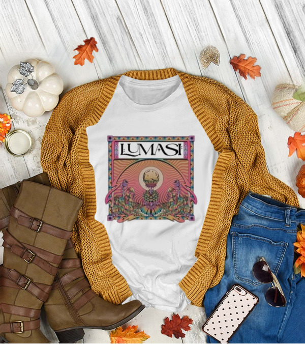 Lumasi Psychedelic Sun And Moon With Floral Elements T-Shirt