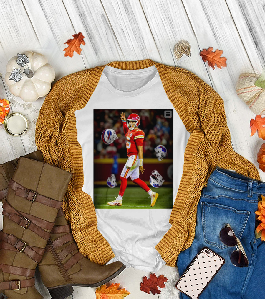 Chiefs Mahomes Dominates Playoffs Against Bills Allen 4-0 Record T-Shirt