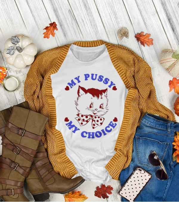 Maison Rapito My Pussy My Choice Cat Drawing And Polka Dot Bow T-Shirt