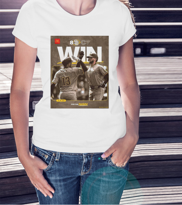 San Diego Padres Win Over Chicago Cubs 8-7 Manny Machado Jackson Merrill 4.6.25 T-Shirt