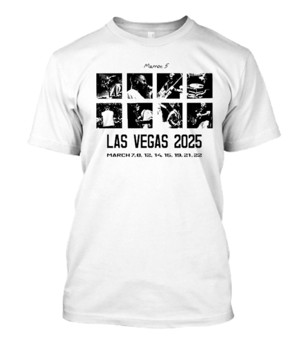 Maroon 5 Las Vegas Tour Dates March 7-22 2025 T-Shirt