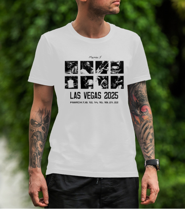 Maroon 5 Las Vegas Tour Dates March 7-22 2025 T-Shirt