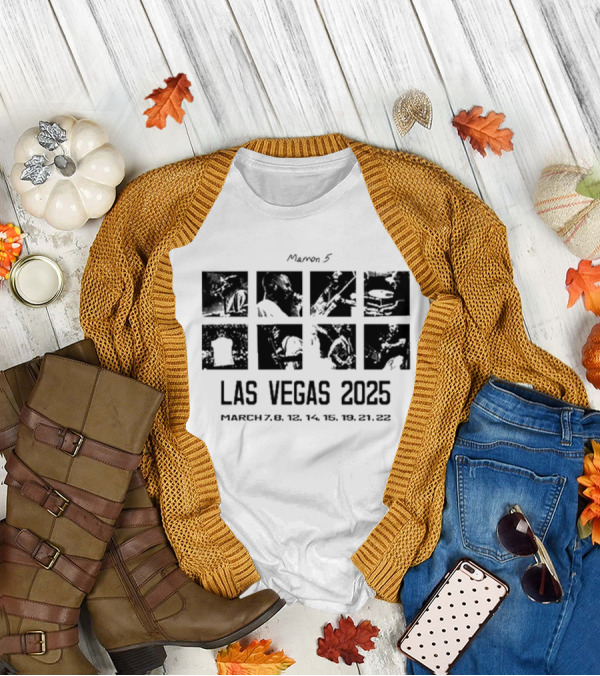 Maroon 5 Las Vegas Tour Dates March 7-22 2025 T-Shirt