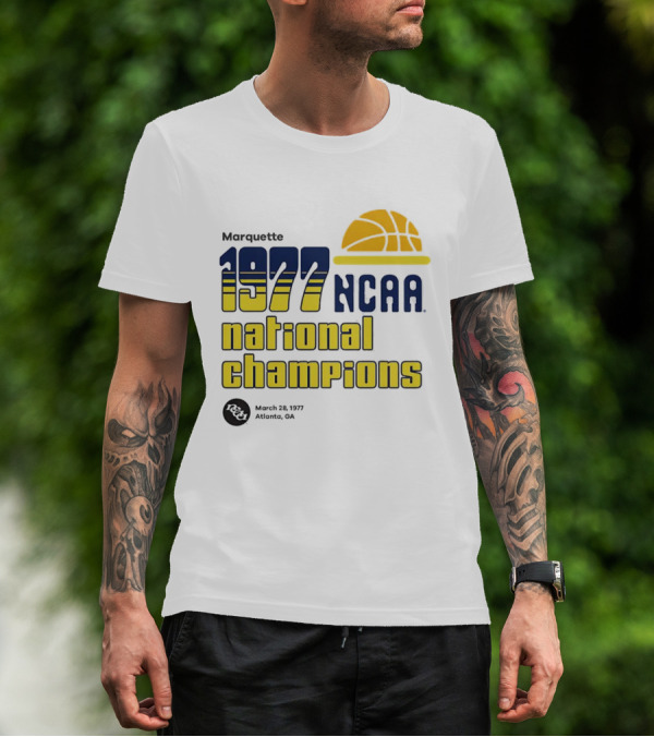 Marquette 1977 NCAA National Champions Basketball T-Shirt