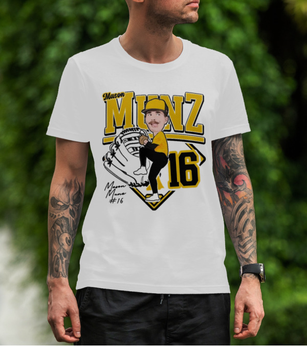 Mason Munz Baseball 2025 Player 16 Caricature T-Shirt