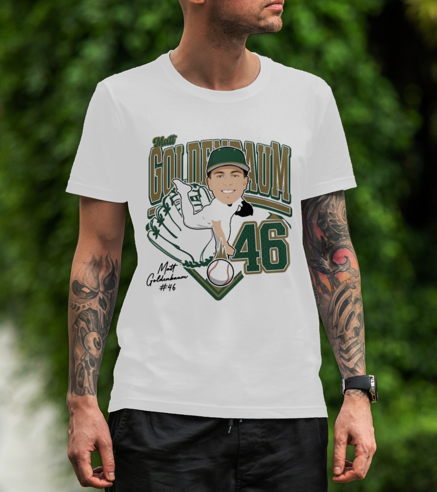 Matt Goldenbaum 46 Baseball Glove Illustration 2025 T-Shirt