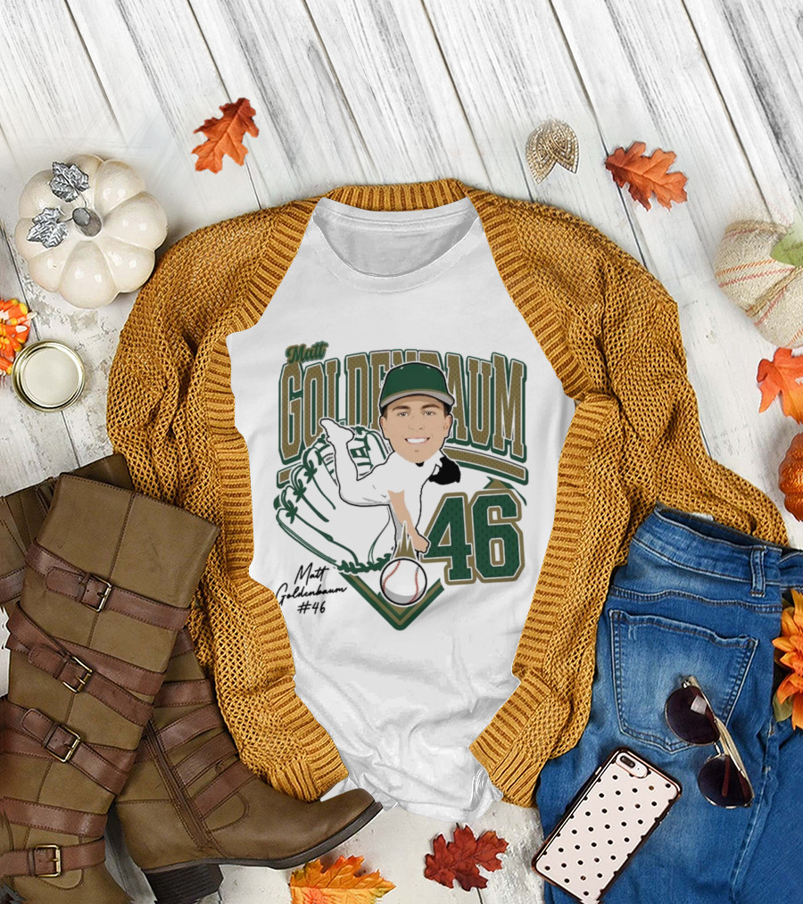Matt Goldenbaum 46 Baseball Glove Illustration 2025 T-Shirt