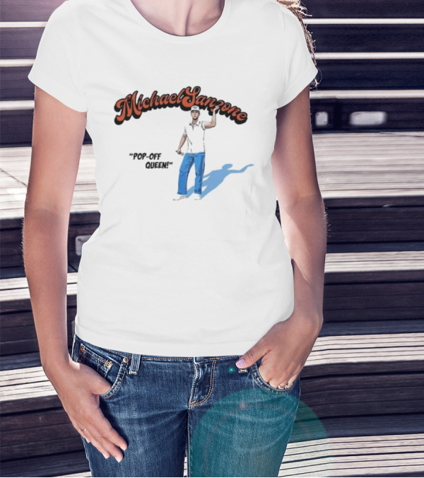 Michael Sanzone Pop-Off Queen Live On Tour Europe Blue Pants Black T-Shirt